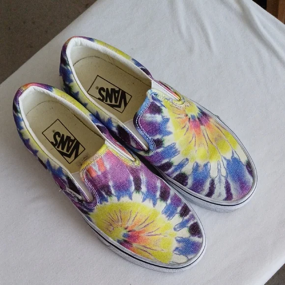 🔥🔥🔥Vans Tie Dye Washed Slip On Sneakers 7.5 - Picture 3 of 10